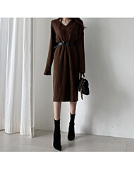 (예쎄) 브이넥 골지 롱 원피스(S5FOP029A)