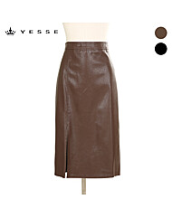 (예쎄) 레더 슬림 미디엄 스커트(S3WSK006A)