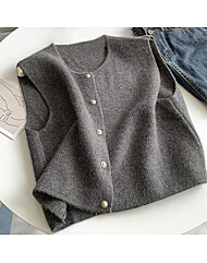 (예쎄) 포근 드뮤어룩 라운드 니트 조끼(S4WVT004A)