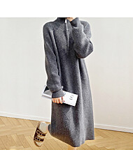 (예쎄) 반집업 터틀넥 니트 롱원피스(S4WOP013A)