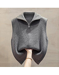 (예쎄) 하이넥 투웨이집업 니트 조끼(S4WVT007A)