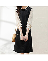 (예쎄) 페이크 레이어드 진주 디테일 미디 원피스(S5WOP010A)