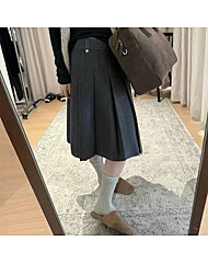 (예쎄) A라인 플리츠 미디 니트 스커트(S5WSK007A)