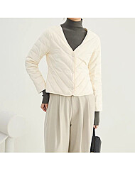 (예쎄) 사선패턴 슬림핏 누빔패딩점퍼(S5WJP017A)