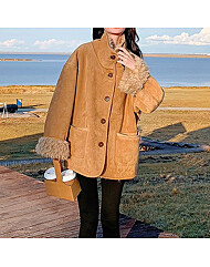 (예쎄) 리버시블 스웨이드 양털 하프 무스탕(S5WCT049A)