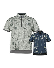 럭스골프 남성 반집업 서클 커브 라인 패턴 반팔 티셔츠 YG25M417