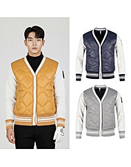 럭스골프 남성 하이브리드 퀼팅 니트 슬리브 방풍 가디건 LB25W701