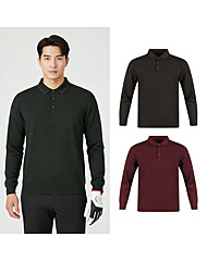 럭스골프 남성 라인 카라 기모 긴팔 티셔츠 BLU25W433