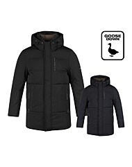 럭스골프 남성 디테처블 후드 구스다운 하프 점퍼 AJL25W807