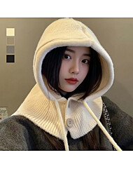 럭스골프 여성 니트 바라클라바 넥 워머 후드 방한모자 LXACC019