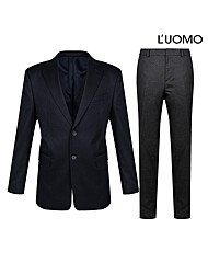 워모 울 혼방 재킷 네이비 + 팬츠 그레이 세트