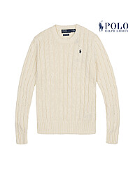 [POLO RALPH LAUREN] 폴로 랄프로렌 여성 케이블 니트 코튼 크루넥 스웨터 내추럴