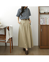 [엔소아] 나인 핀턱 롱스커트