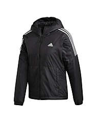 아디다스 에센셜 인슐레이티드 후드 자켓 블랙 화이트 GH4598