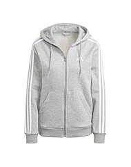 아디다스 에센셜 삼선 기모 후드집업 그레이 IM0236