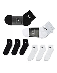 나이키 스포츠 양말 스우시 단목 3PACK 블랙/화이트