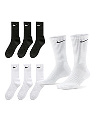 나이키 스포츠 양말 스우시 중목 3PACK 블랙/화이트