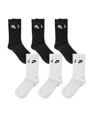 나이키 스포츠 양말 로고크루삭스 장목 3PACK 블랙/화이트