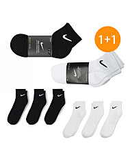 [나이키] 1+1/총6켤레 스포츠 양말 스우시 단목 3PACK 블랙/화이트