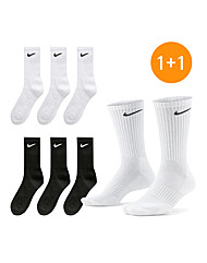 [나이키] 1+1/총6켤레 스포츠 양말 스우시 중목 3PACK 블랙/화이트