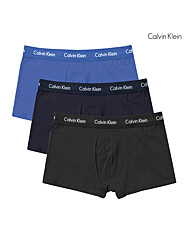 캘빈클라인 CK 남성 코튼 스트레치 드로즈 3개입 세트 블랙/네이비/블루