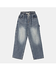 IKALOOK 루즈핏 밴딩 카펜터 데님 팬츠 CJN112