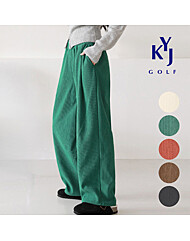 [김영주골프] 겨울 핀턱 코듀로이 와이드밴딩 여성 골덴 바지 DPWLSL91