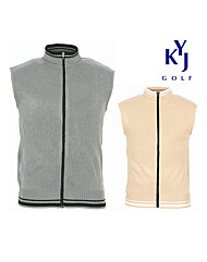[김영주골프] 가을겨울 니트 집업 베스트 베이직 약기모 스판 남성 골프 조끼 DPWMVE80