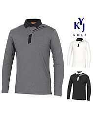 [김영주골프] 봄가을 투라인 스판 카라 배색 남성 골프웨어 긴팔티셔츠 DPFMTS94
