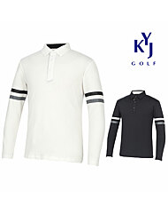 [김영주골프] 봄가을 카라 배색 라운딩웨어 기능성 남성 골프티셔츠 DPSMTS82