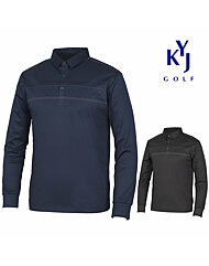 [김영주골프] 봄가을 가슴라인 체크패턴 스판 남성 긴팔 골프티셔츠 KOSMTS63