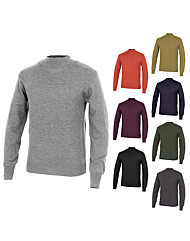 [김영주골프] 가을겨울 모크넥 자수 국내 고급 조직감 울 반목 남성 골프 니트 스웨터 DPFMNT01