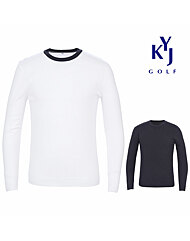 [김영주골프] 가을겨울 슬림 포인트 라인 라운드 남성 골프웨어 니트 DOWMNT41