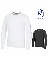 [김영주골프] 가을겨울 슬림 소매 포켓 라운드 남성 골프웨어 니트 DOWMNT40