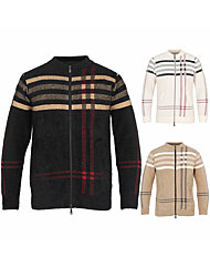 [김영주골프] 겨울 체크라인 앙고라 집업 남성 골프 가디건 DOWMCA04