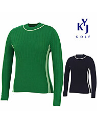 [김영주골프] 봄가을 골지 모크넥 니트 슬림 스웨터 여성 골프 니트웨어 DOFLNT42