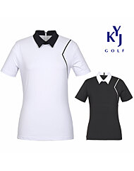 [김영주골프] 여름 하프 등지퍼 쿨스판 기능성 카라 여성 골프 반팔티셔츠 KOSLTS26