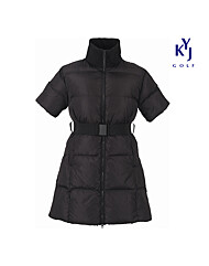 [김영주골프] 겨울 버클밸트 숏슬리브 하프 기장 여성 골프 반팔 패딩 점퍼 DPWLJP09