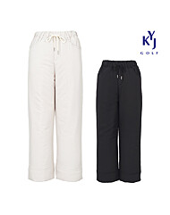 [김영주골프] 겨울 일자핏 패디드팬츠 9부 밴딩 여성 세미와이드 패딩바지 DPWLPT43