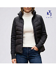[김영주골프] 겨울 하이넥 푸퍼 자켓 방풍 보온 니트 패딩 여성 집업 점퍼 KPWLJP11