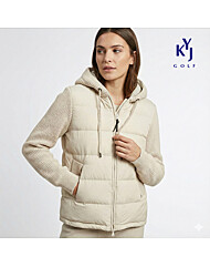 [김영주골프] 겨울 거위털 경량 푸퍼 자켓 후드 니트 여성 구스 점퍼 KPWLJP12