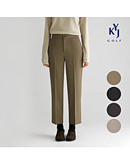 [김영주골프] 겨울 슬림 일자핏 기모 골프바지 스판 2기장 여성 세미 슬랙스 DPWLSL04