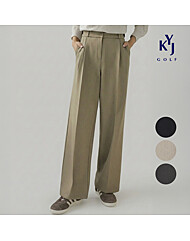 [김영주골프] 겨울 기모 투턱 매직밴딩 스판 골프 여성 와이드 슬랙스 DPWLSL05