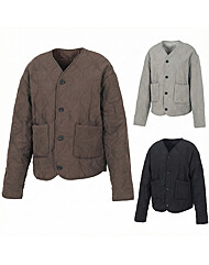 [김영주골프] 겨울 웨이브 누빔 브이넥 숏기장 남녀공용 퀄팅 자켓 DPWMJP91