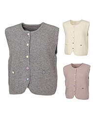 [김영주골프] 겨울 소프트 버튼 라운드넥 여성 파스텔 니트 베스트 DPWLVE95