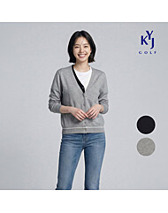 [김영주골프] 봄가을 콤보 배색 레이어드 니트 브이넥 여성 가디건 DQSLCA12
