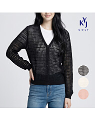 김영주골프 여름 쿨링 시스루 펀칭 니트 메쉬 여성 브이넥 가디건 DQMLCA21