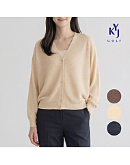 김영주골프 여름 텐셀 시스루 쿨링 니트 펀칭 여성 브이넥 가디건 DQMLCA24